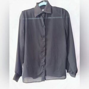 Elegant Black Sheer Blouse